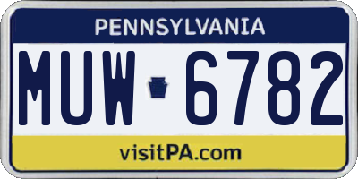 PA license plate MUW6782