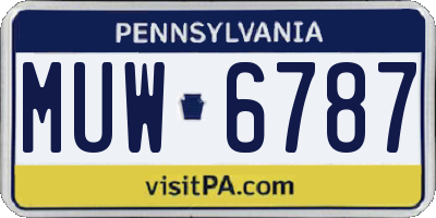 PA license plate MUW6787
