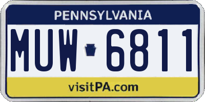 PA license plate MUW6811