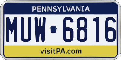 PA license plate MUW6816