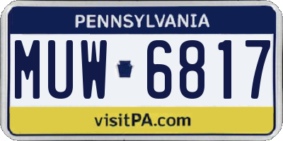 PA license plate MUW6817