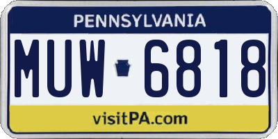 PA license plate MUW6818