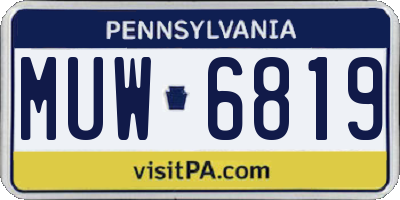 PA license plate MUW6819