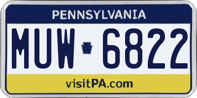 PA license plate MUW6822