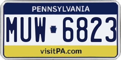 PA license plate MUW6823