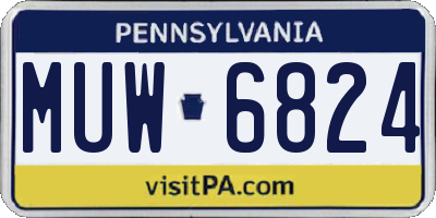 PA license plate MUW6824