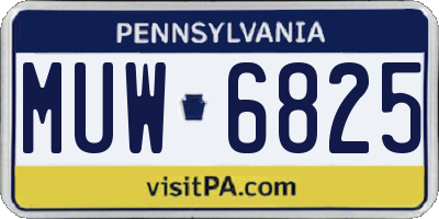 PA license plate MUW6825