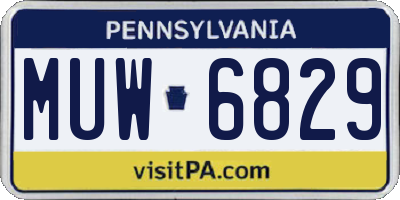 PA license plate MUW6829
