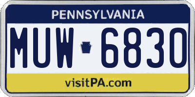 PA license plate MUW6830