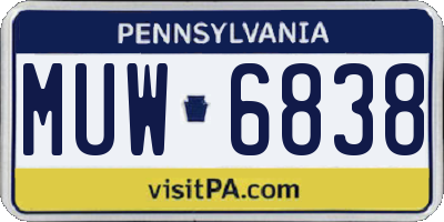 PA license plate MUW6838