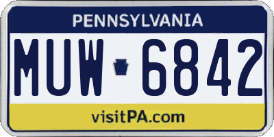 PA license plate MUW6842