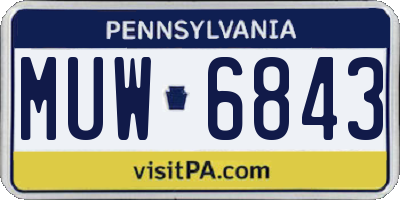 PA license plate MUW6843