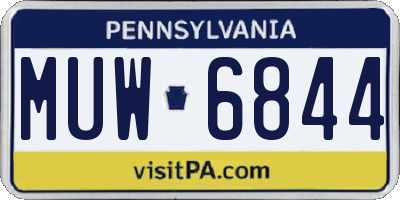 PA license plate MUW6844