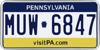 PA license plate MUW6847