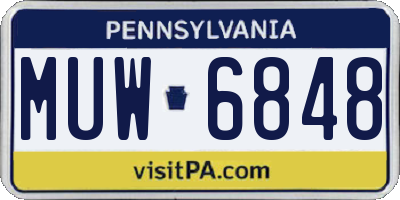 PA license plate MUW6848