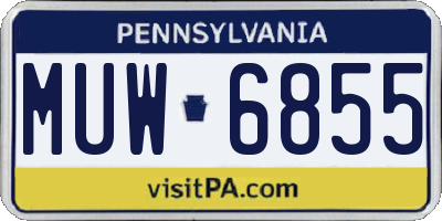 PA license plate MUW6855