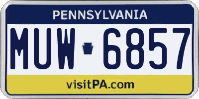 PA license plate MUW6857