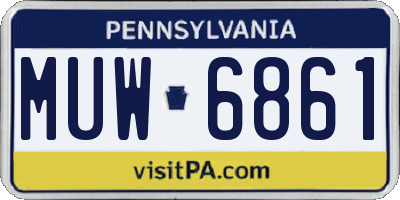 PA license plate MUW6861