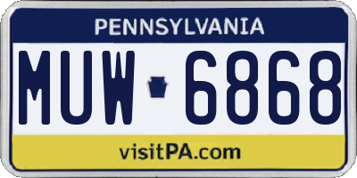 PA license plate MUW6868
