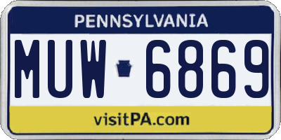 PA license plate MUW6869