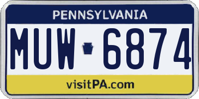 PA license plate MUW6874