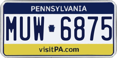 PA license plate MUW6875