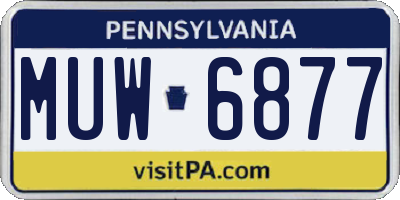 PA license plate MUW6877