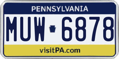 PA license plate MUW6878