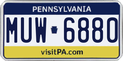 PA license plate MUW6880