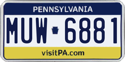 PA license plate MUW6881