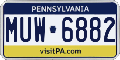 PA license plate MUW6882