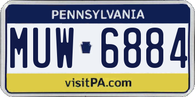 PA license plate MUW6884