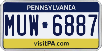 PA license plate MUW6887