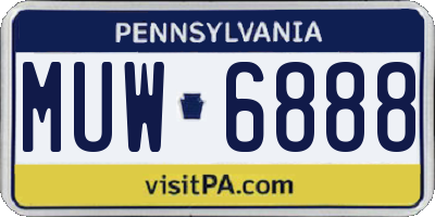 PA license plate MUW6888