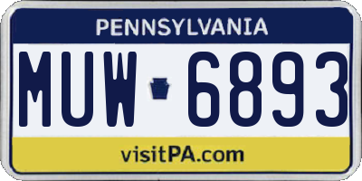 PA license plate MUW6893