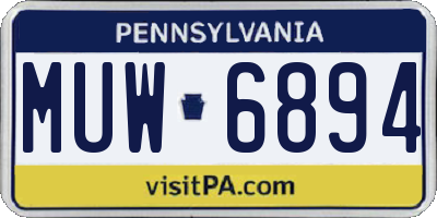 PA license plate MUW6894