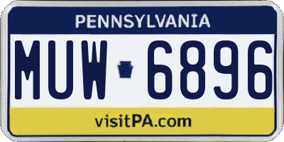 PA license plate MUW6896