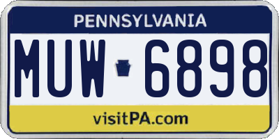 PA license plate MUW6898