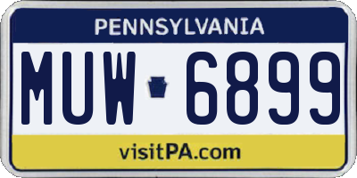 PA license plate MUW6899