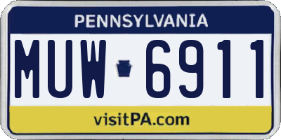 PA license plate MUW6911
