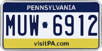 PA license plate MUW6912