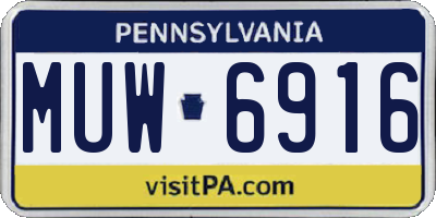 PA license plate MUW6916