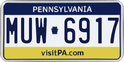 PA license plate MUW6917