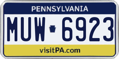 PA license plate MUW6923