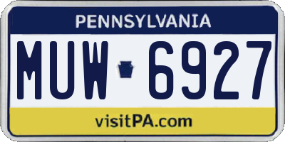 PA license plate MUW6927