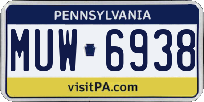 PA license plate MUW6938