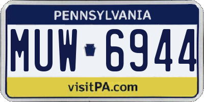 PA license plate MUW6944