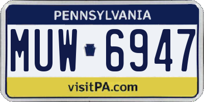 PA license plate MUW6947