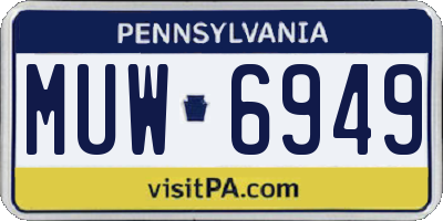 PA license plate MUW6949