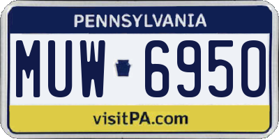 PA license plate MUW6950